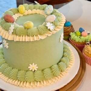 Pistachio Dark Chocolate and Raspberry Cake