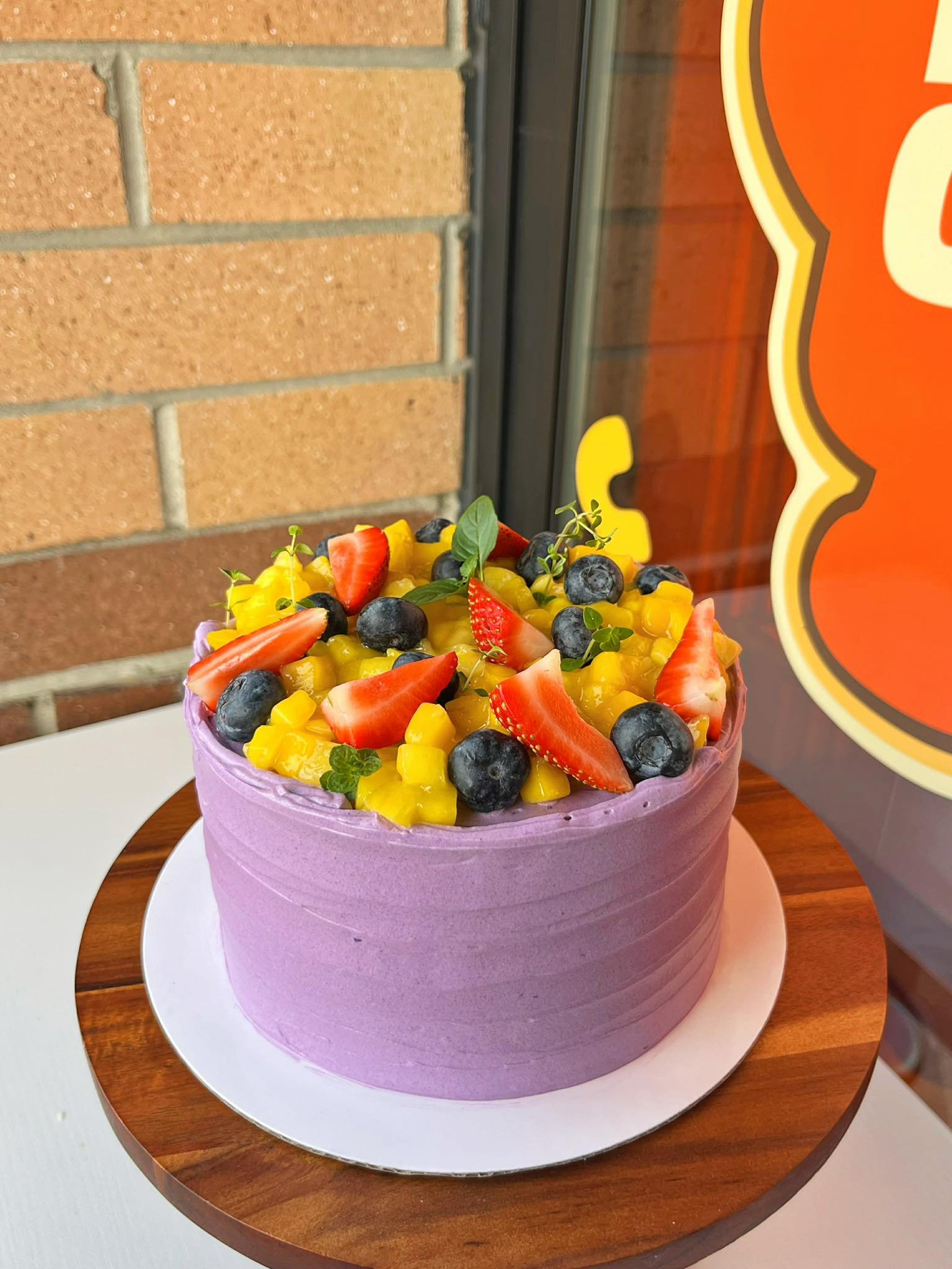 Ube Mango Buttercream Cake