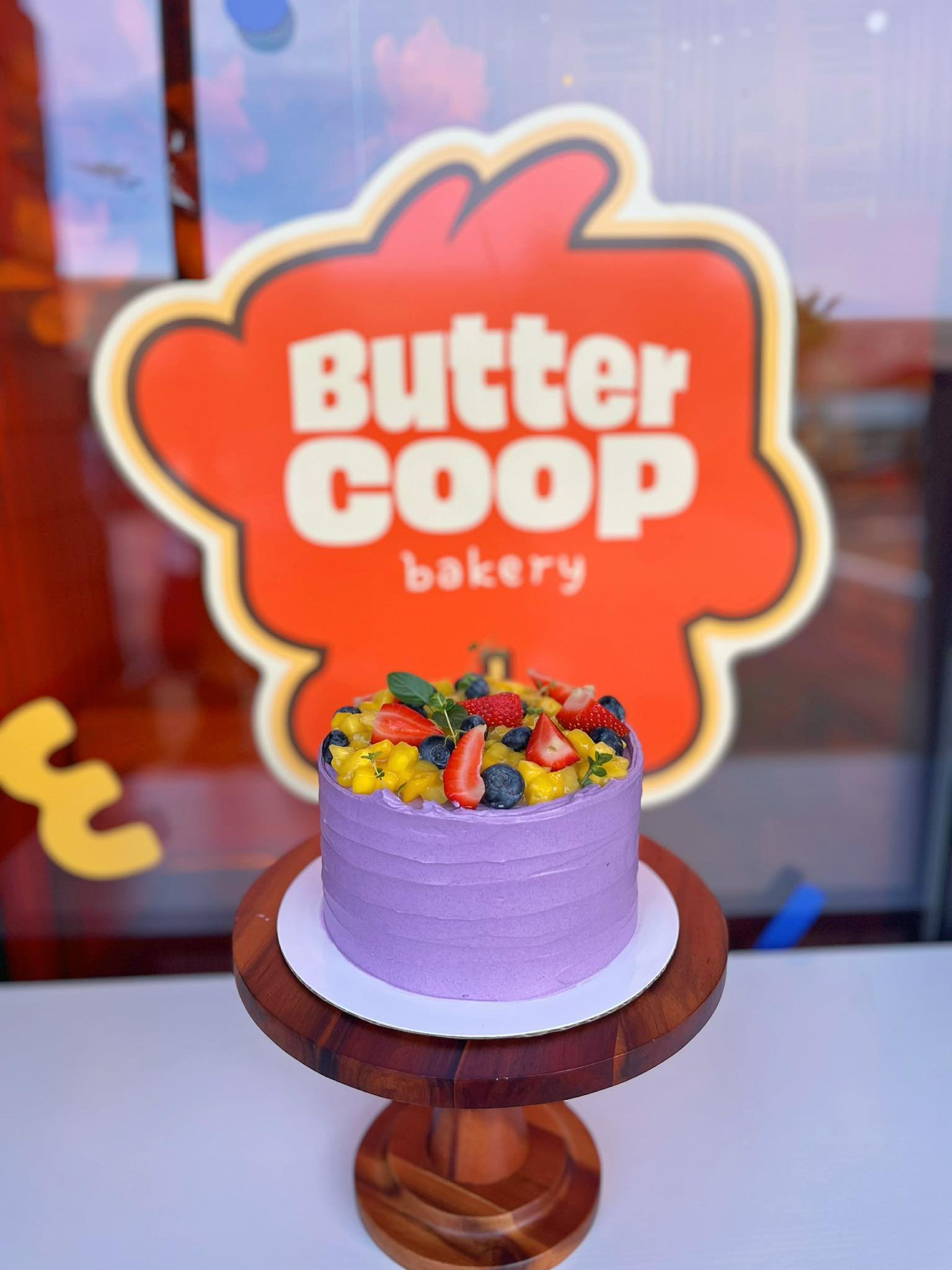 Ube Mango Buttercream Cake